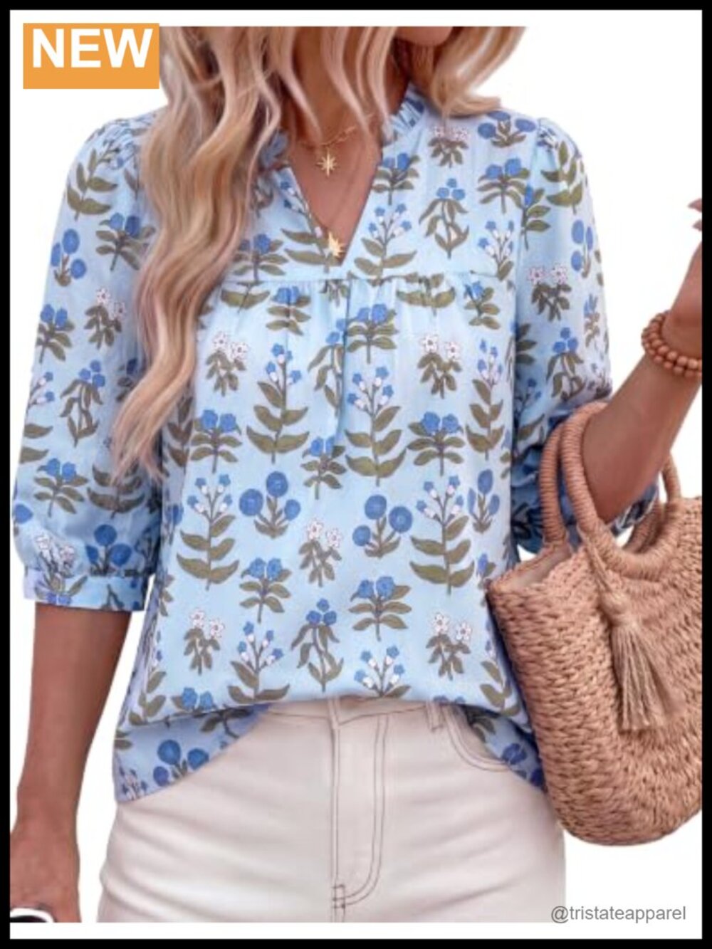 Women's Floral Boho V-Neck Short Sleeve Blouse Cotton Viscose